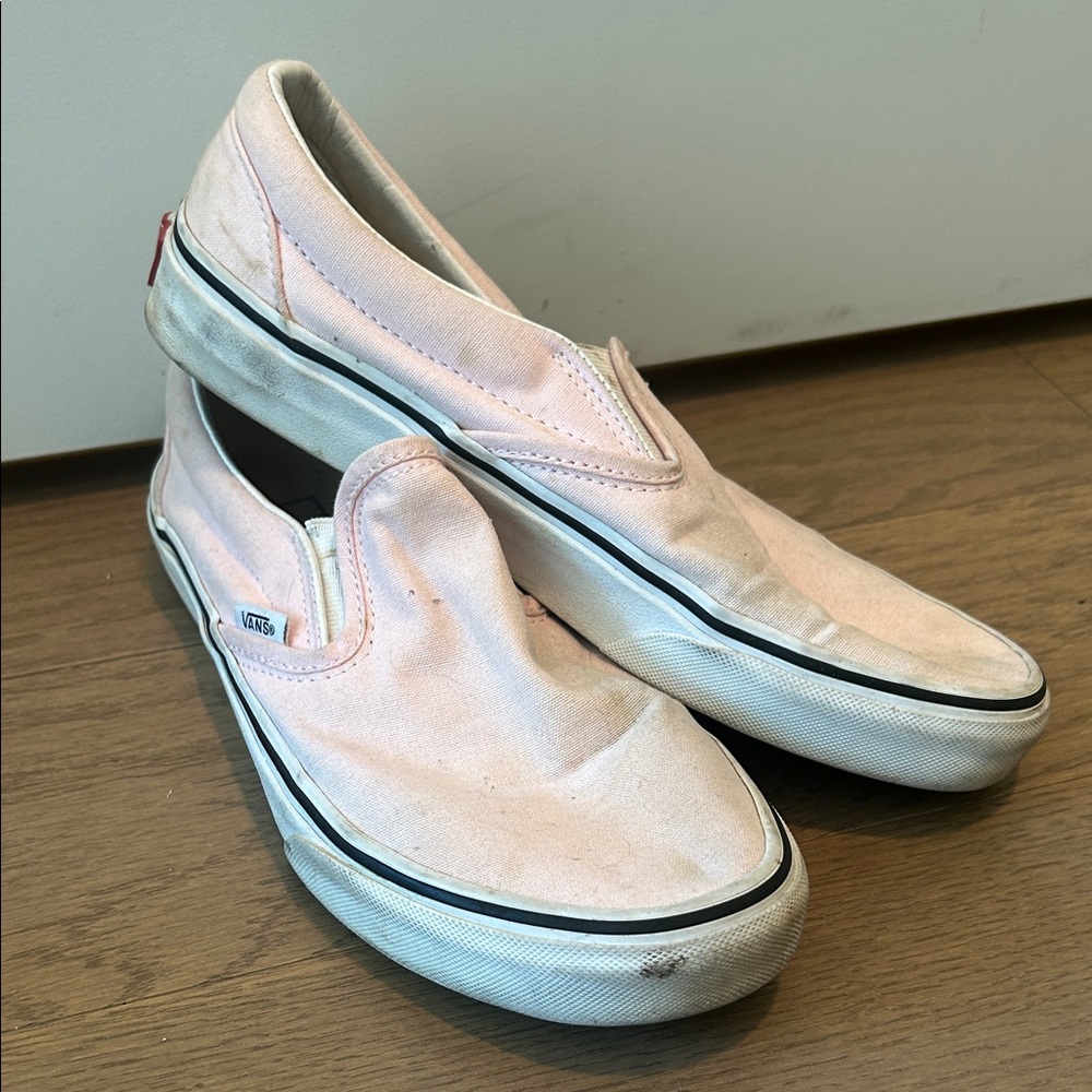 Vans Light Pink Canvas Slip-Ons